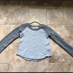 HOLLISTER cropped silver & grey, two tone sweater